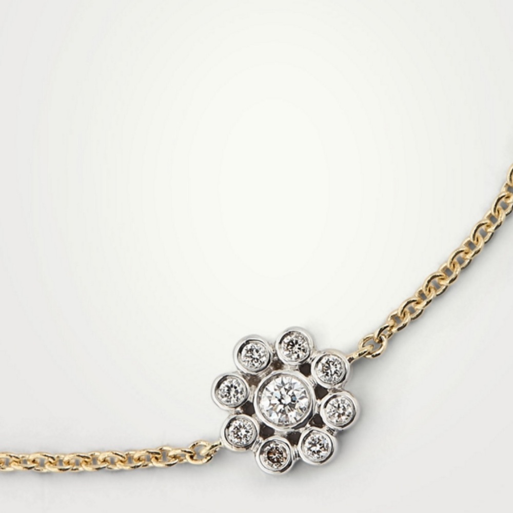 SYDNEY EVAN 14K Gold Daisy Bracelet With Diamonds - Picture 2 of 3